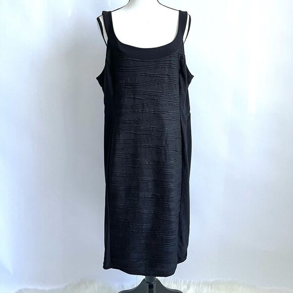 R & M Richards Black Solid Dress - Picture 1 of 8
